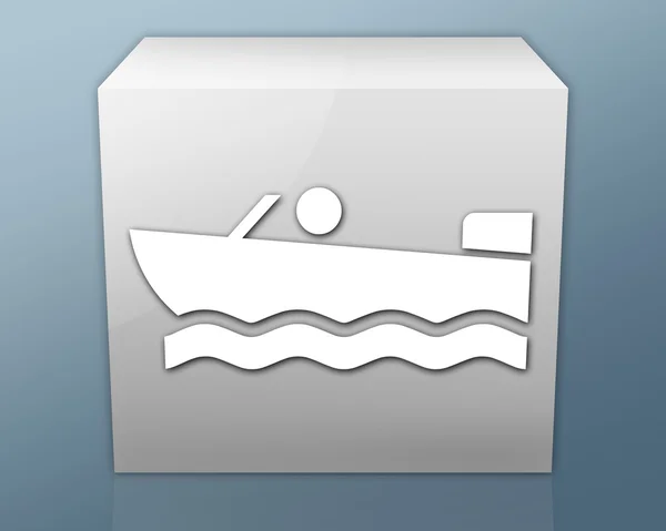 Icon, Button, Pictogram Motorboat — Stock Photo, Image