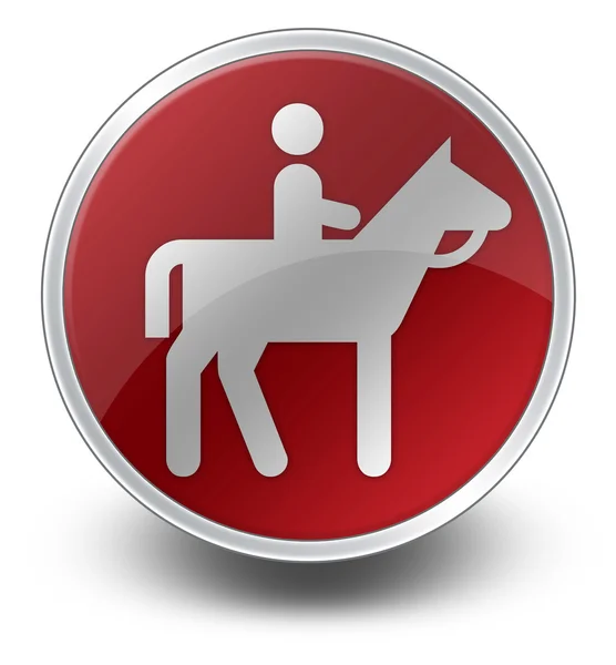 Ikona przycisku, piktogram szlaku konnego — Zdjęcie stockowe