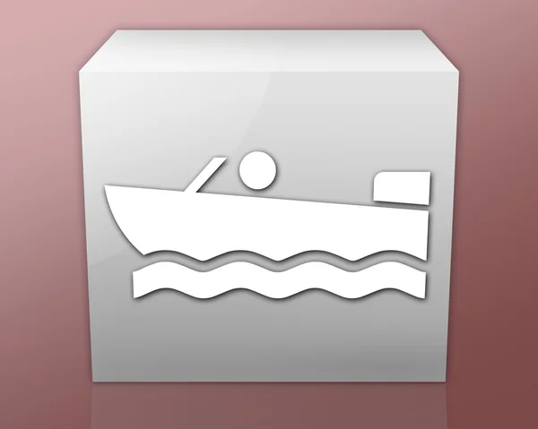 Icon, Button, Pictogram Motorboat — Stock Photo, Image