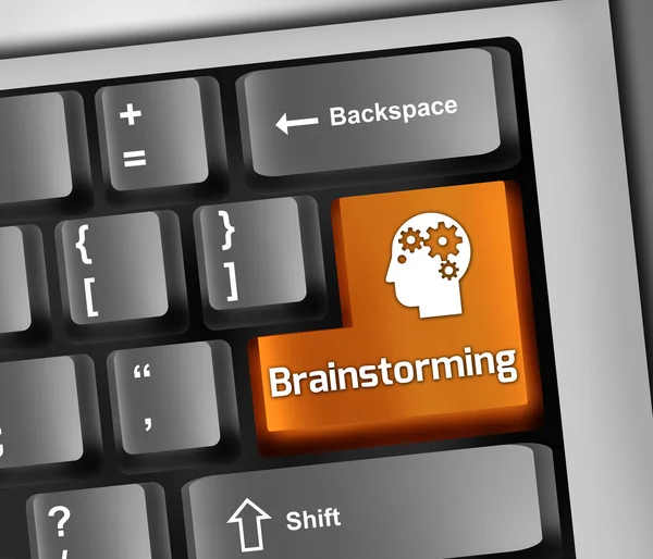 Toetsenbord illustratie brainstormen — Stockfoto