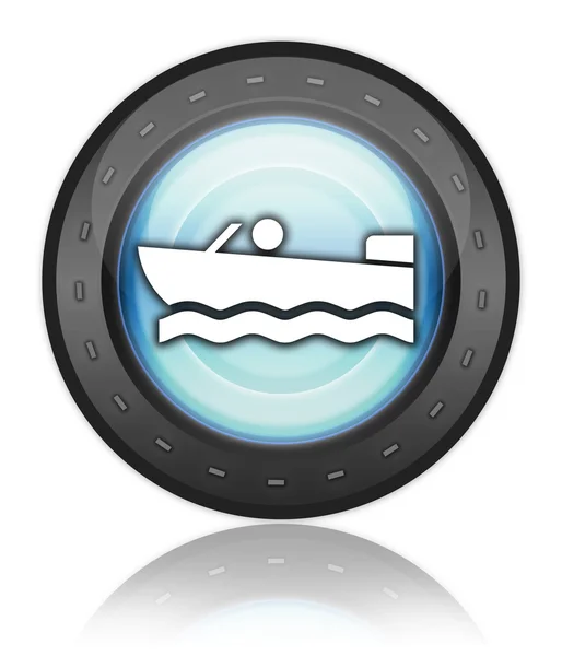 Ikon, knapp, piktogram motorbåt — Stockfoto