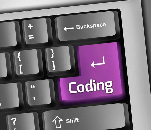 Teclado Ilustración Codificación — Foto de Stock