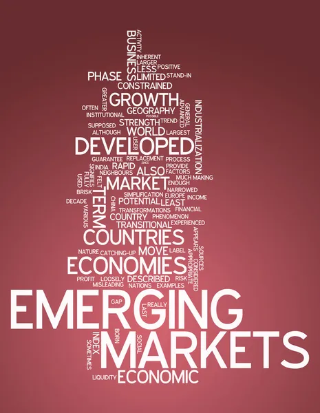 Word Cloud Mercados emergentes — Fotografia de Stock