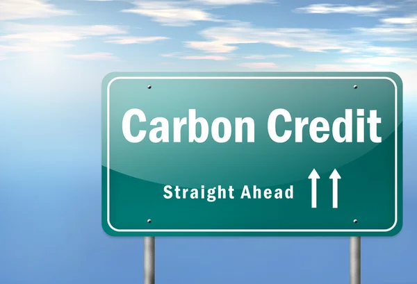 Highway Signpost Carbon Neutrality — Stock Photo, Image