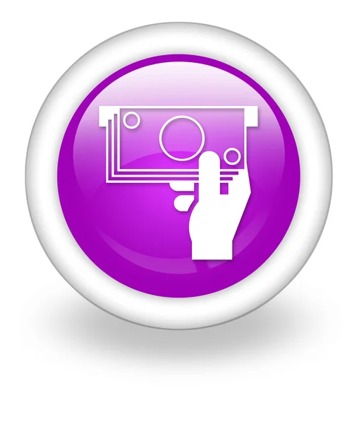 Иконка, кнопка, банкомат с пиктограммой — стоковое фото