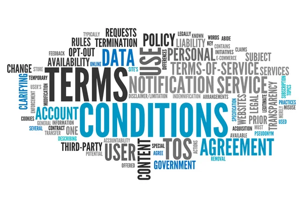 Word Cloud Terms and Conditions — Stock Photo, Image