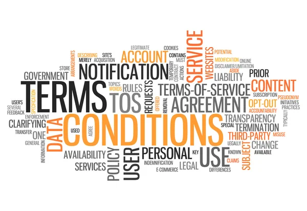 Word Cloud Terms and Conditions — Stock Photo, Image