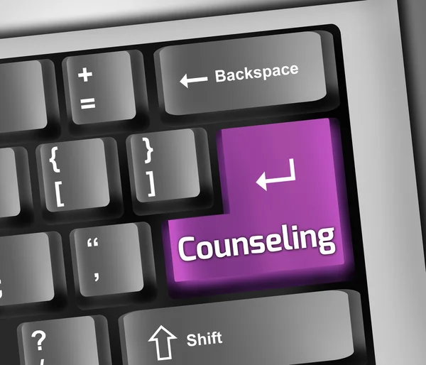 Keyboard Illustration Counseling — Stock Photo, Image