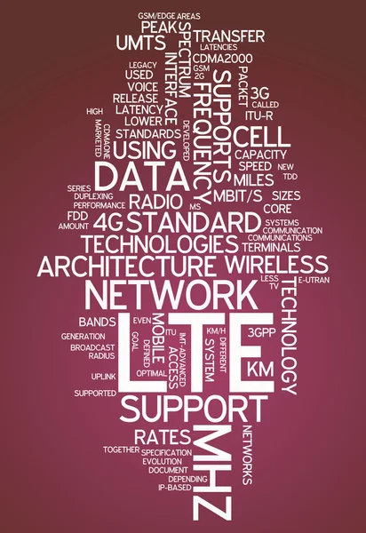 Word Cloud Lte — Stockfoto