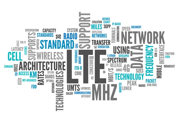 Słowo chmura lte — Zdjęcie stockowe