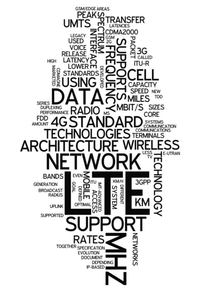 Słowo chmura lte — Zdjęcie stockowe