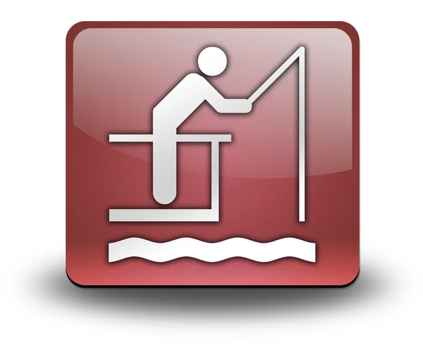 Knop, pictogram, pictogram visserij pier — Stockfoto