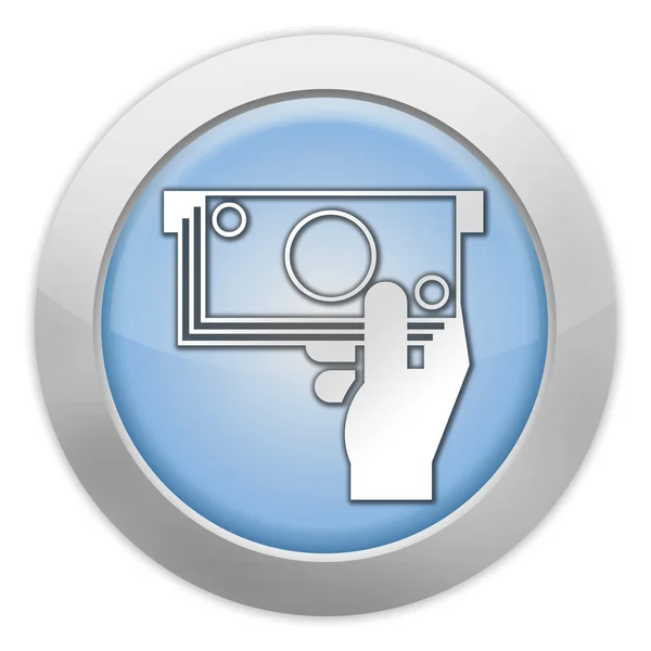 Иконка, кнопка, банкомат с пиктограммой — стоковое фото