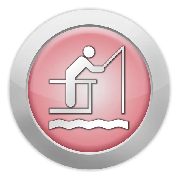 Knop, pictogram, pictogram visserij pier — Stockfoto