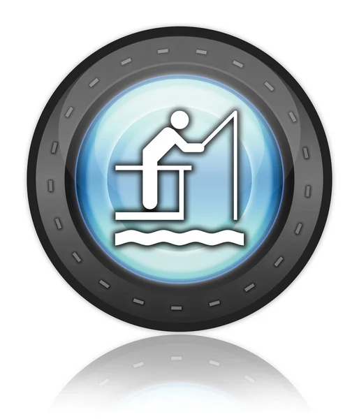 Knop, pictogram, pictogram visserij pier — Stockfoto