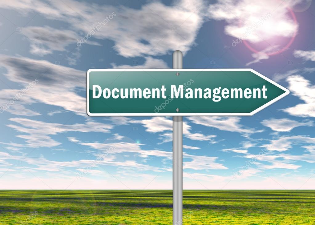 Signpost with Document Management wording