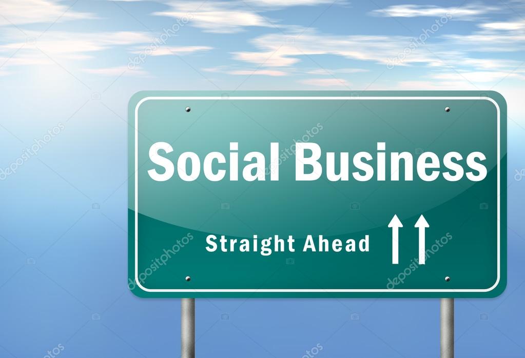 Highway Signpost Social Business