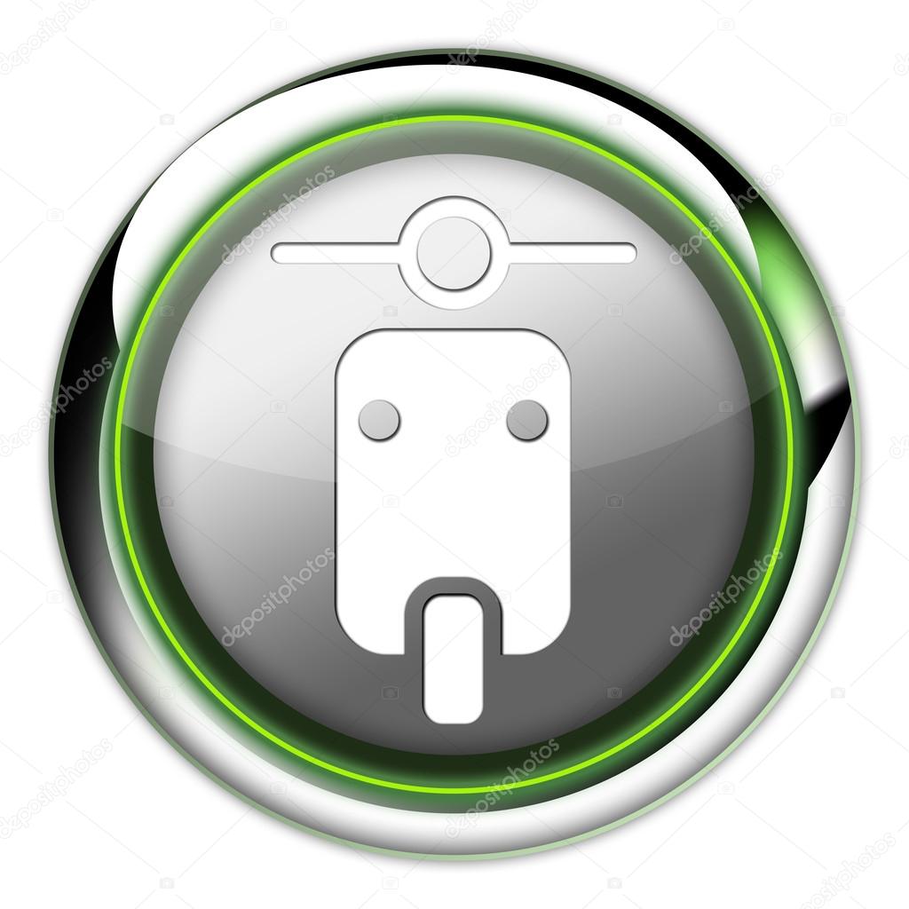 Icon, Button, Pictogram with Scooter symbol