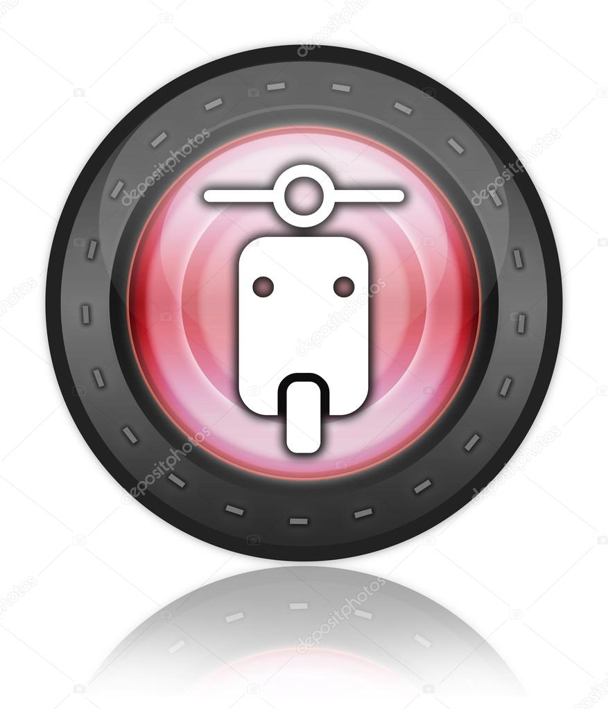 Icon, Button, Pictogram with Scooter symbol