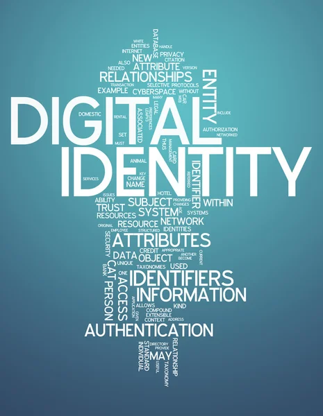 Word cloud digitale identiteit — Stockfoto