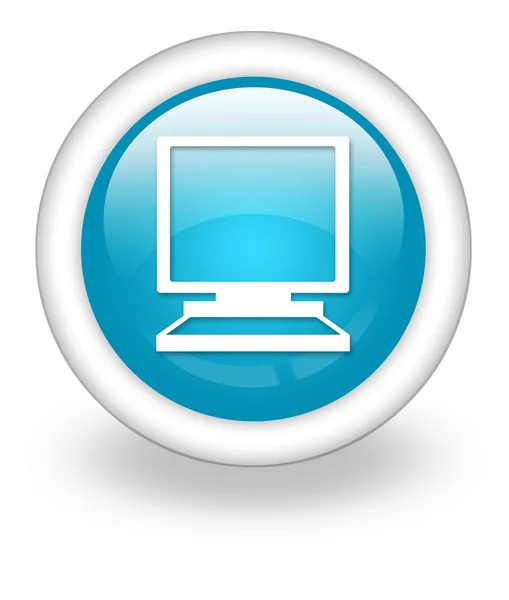 Ikona przycisku, piktogram komputer stacjonarny — Zdjęcie stockowe