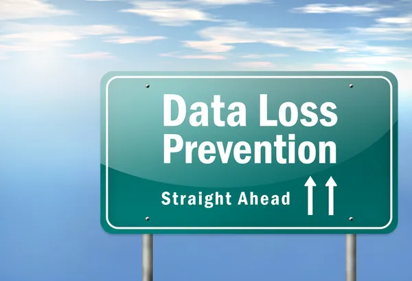 Señalización de la carretera Prevención de la pérdida de datos — Foto de Stock