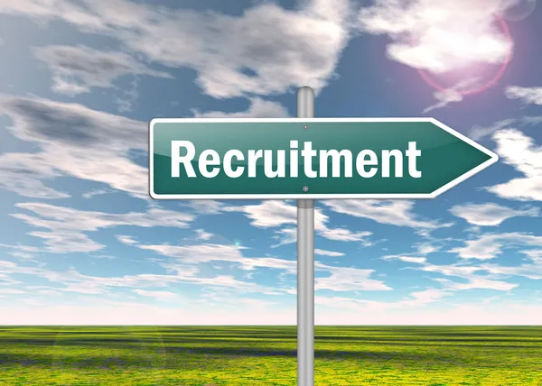 Signpost Recrutamento — Fotografia de Stock