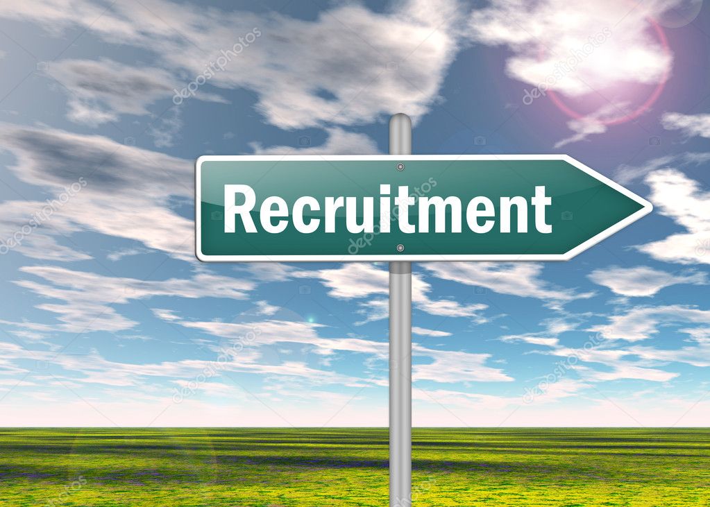 Signpost with Recruitment wording