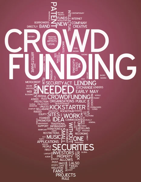 Word Cloud Crowd Financiamento — Fotografia de Stock