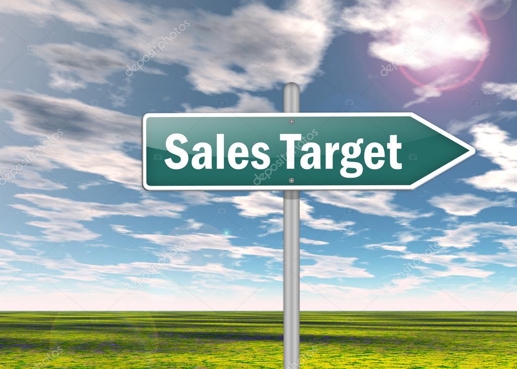 Signpost with Sales Target symbol