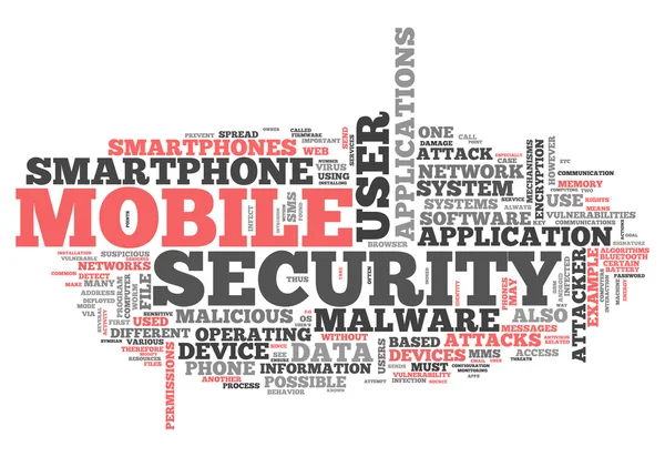 Word Cloud Mobile Security - Stock-foto