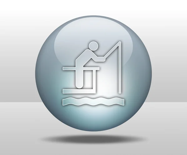 Icon, Button, Pictogram Fishing Pier — Stock Photo, Image