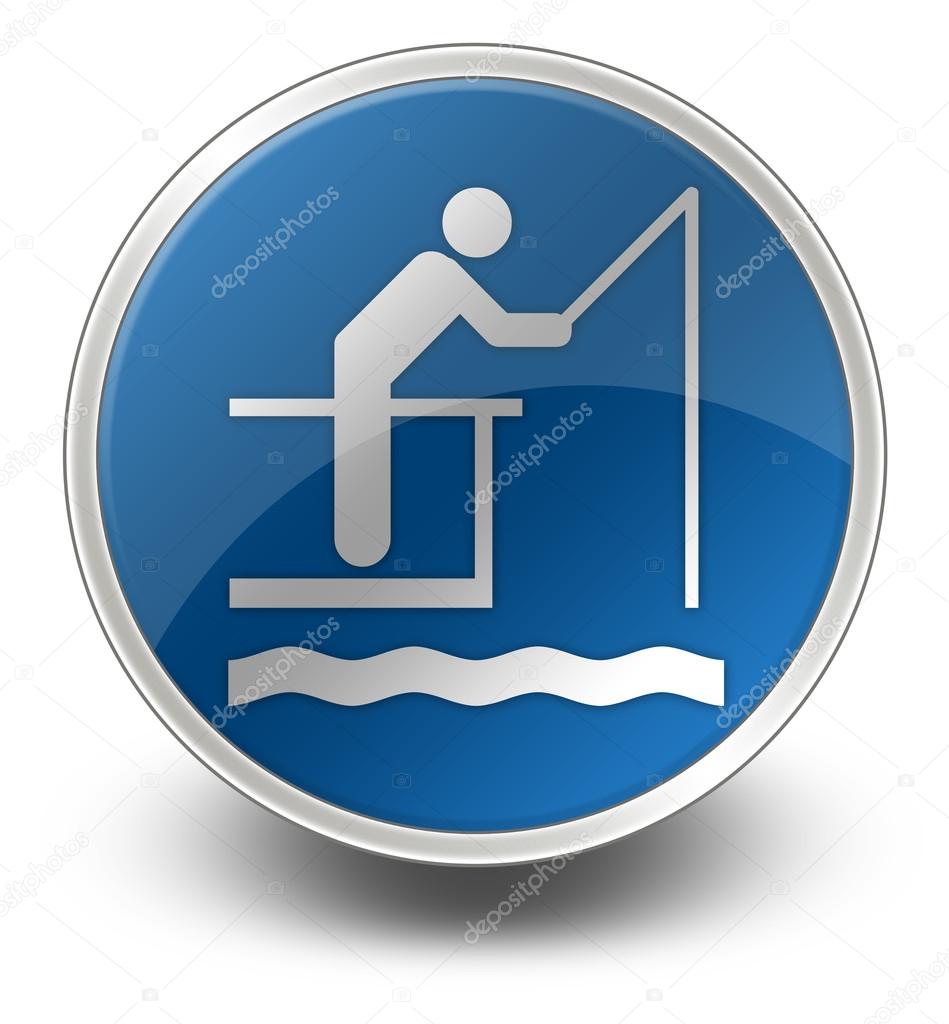 Icon, Button, Pictogram with Fishing Pier symbol