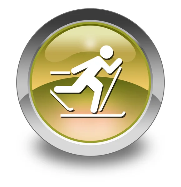 Simge, düğme, piktogram kayaklı koşu — Stok fotoğraf
