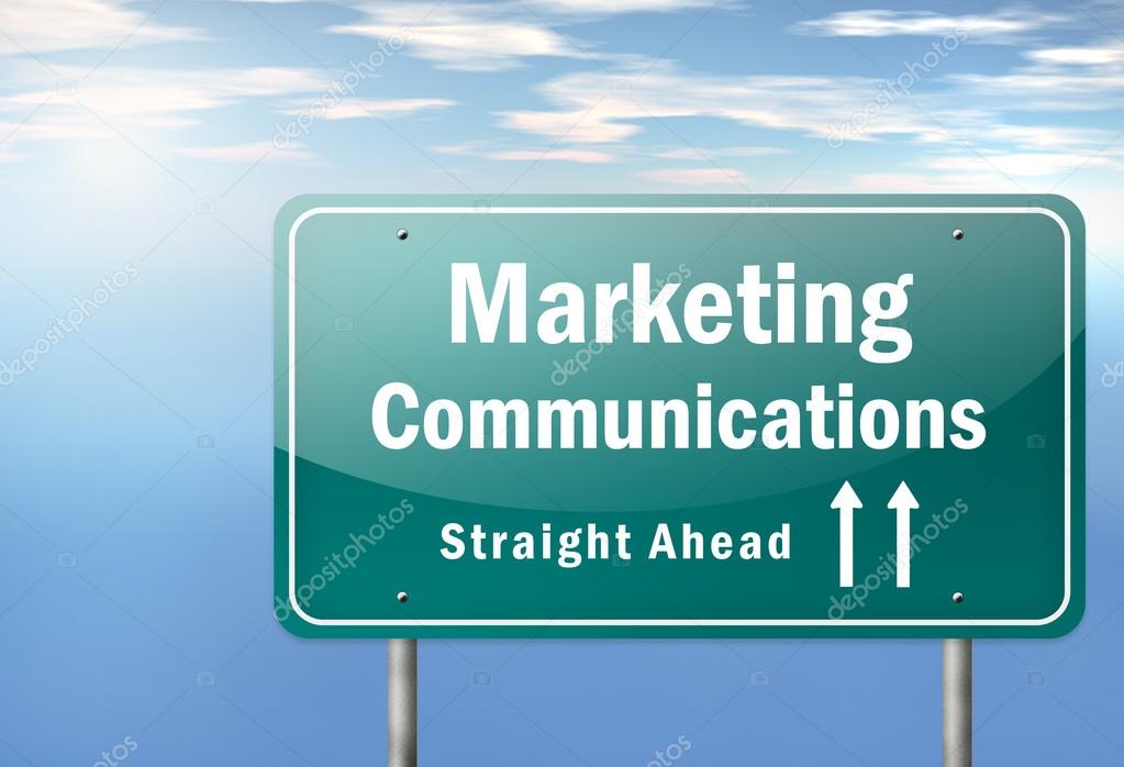 Highway Signpost Marketing Communications — Stock Photo © mindscanner