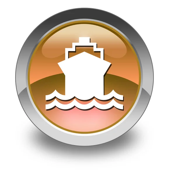 Ikona przycisku, piktogram statku, transport wody — Zdjęcie stockowe