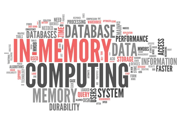 Slovo cloud computingu v paměti — Stock fotografie