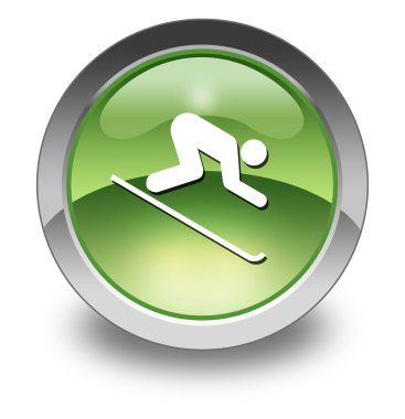 simge, düğme, piktogram yokuş aşağı Kayak