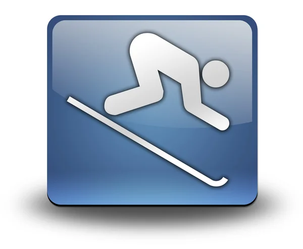 Ikony, tlačítka, piktogram sjezdové lyžování — Stock fotografie