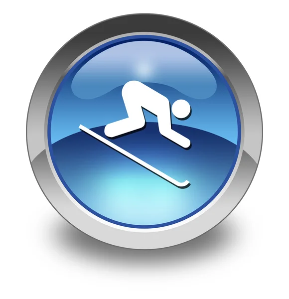 Pictogram, knop, pictogram skiën — Stockfoto