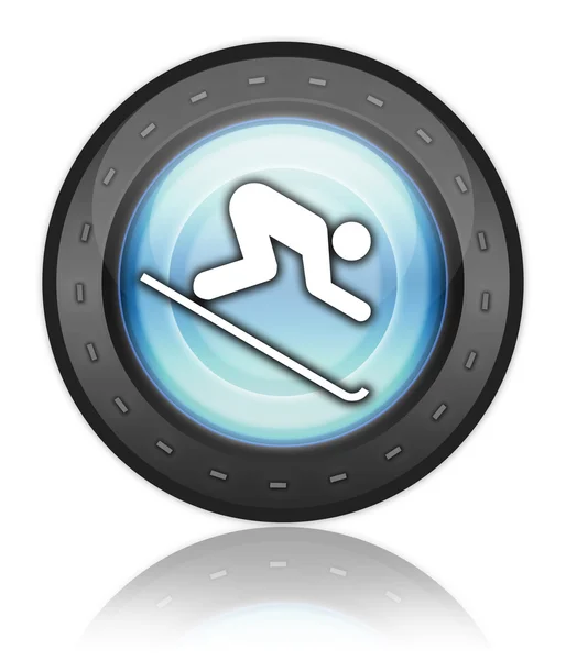 Ikony, tlačítka, piktogram sjezdové lyžování — Stock fotografie