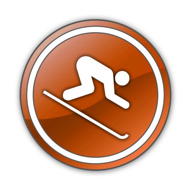 simge, düğme, piktogram yokuş aşağı Kayak