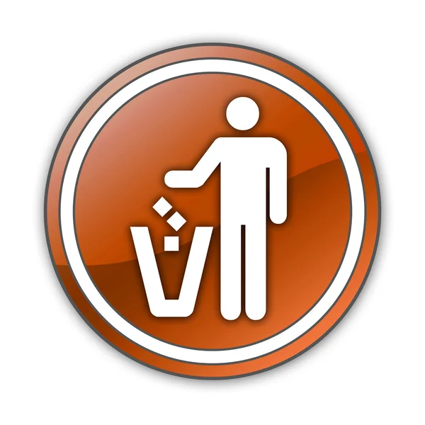 Ikona przycisku, piktogram śmieci kontener — Zdjęcie stockowe