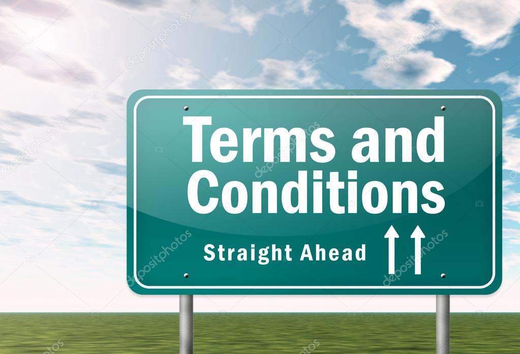 Highway Signpost with Terms and Conditions wording