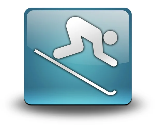 Icono, Botón, Pictograma de esquí alpino — Foto de Stock