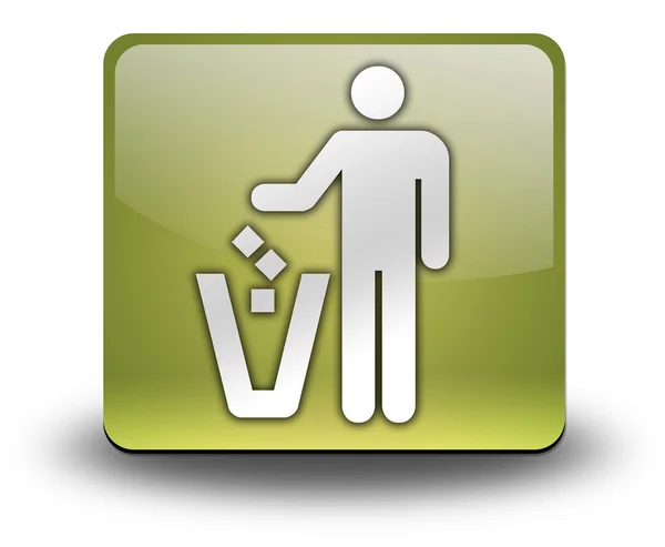 Ícone, Botão, Recipiente de lixo Pictograma — Fotografia de Stock