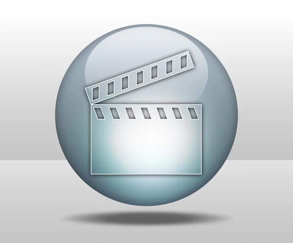 Knop, pictogram, pictogram Filmklapper — Stockfoto