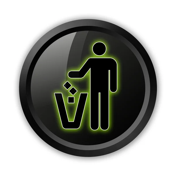 Ícone, Botão, Recipiente de lixo Pictograma — Fotografia de Stock