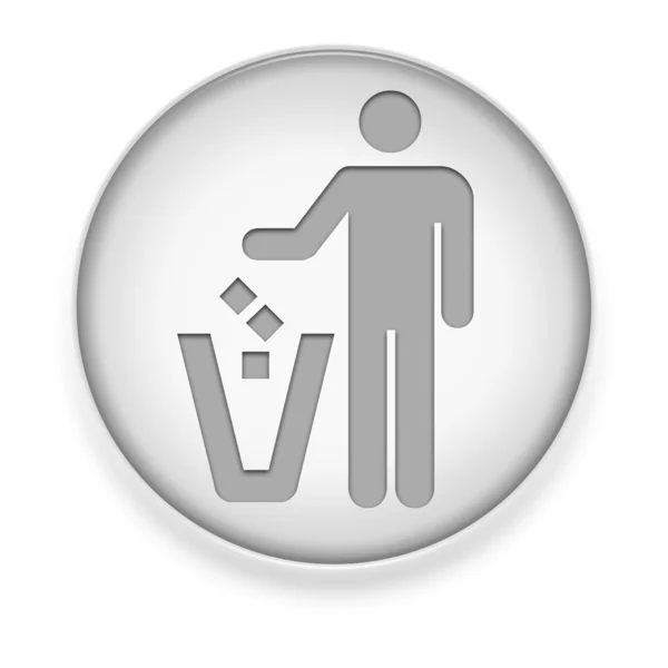 Icono, Botón, Pictograma contenedor de basura —  Fotos de Stock