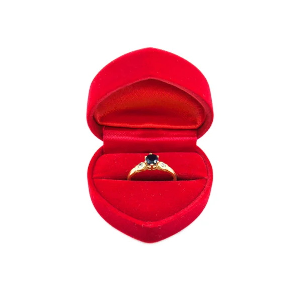 Bague en boîte rouge — Photo